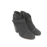 Rag & Bone Harrow Ankle Boots Black Canvas Size 39 High Heel Booties available at CelebrityOwned.com img_1