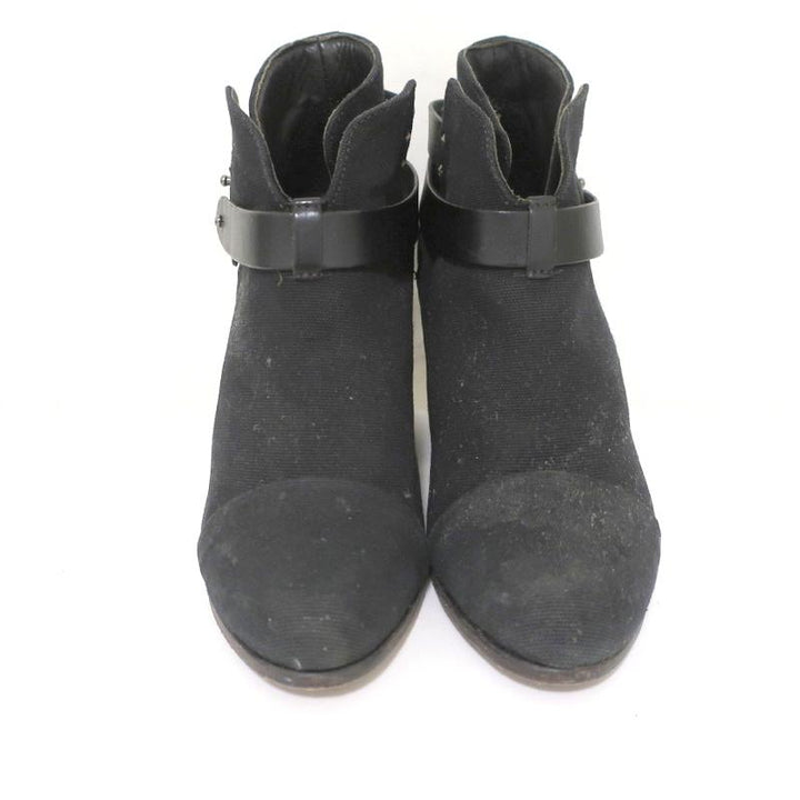 Rag &amp; Bone Harrow Ankle Boots Black Canvas Size 39 High Heel Booties available at CelebrityOwned.com img_4