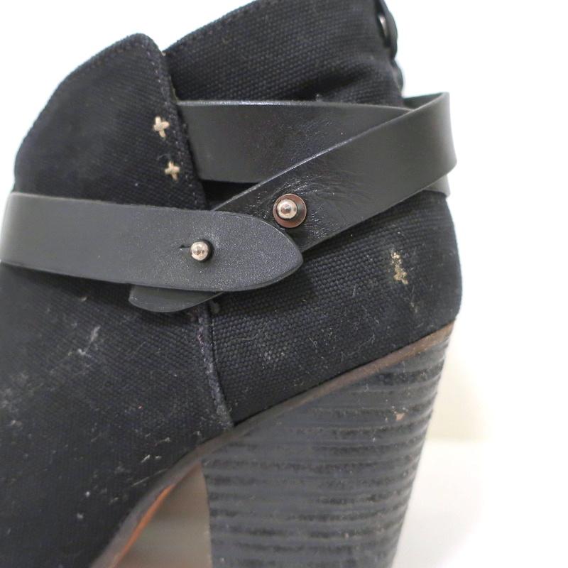 Rag &amp; Bone Harrow Ankle Boots Black Canvas Size 39 High Heel Booties available at CelebrityOwned.com img_7