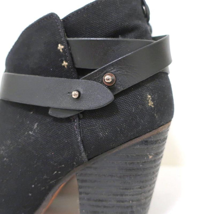 Rag &amp; Bone Harrow Ankle Boots Black Canvas Size 39 High Heel Booties available at CelebrityOwned.com img_7