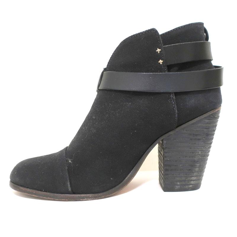 Rag &amp; Bone Harrow Ankle Boots Black Canvas Size 39 High Heel Booties available at CelebrityOwned.com img_8