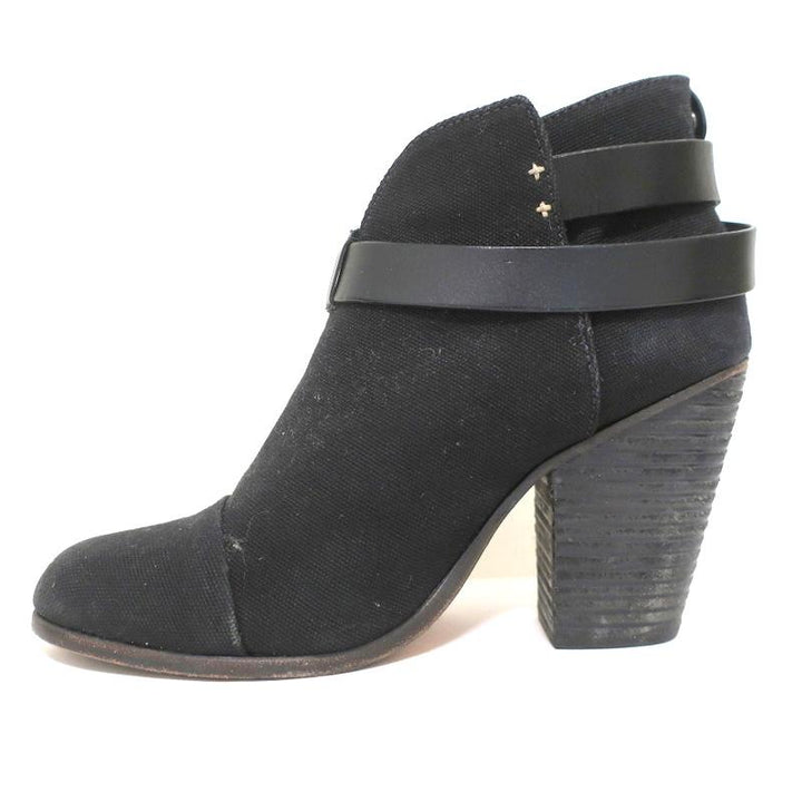 Rag &amp; Bone Harrow Ankle Boots Black Canvas Size 39 High Heel Booties available at CelebrityOwned.com img_8