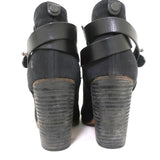 Rag & Bone Harrow Ankle Boots Black Canvas Size 39 High Heel Booties available at CelebrityOwned.com img_9