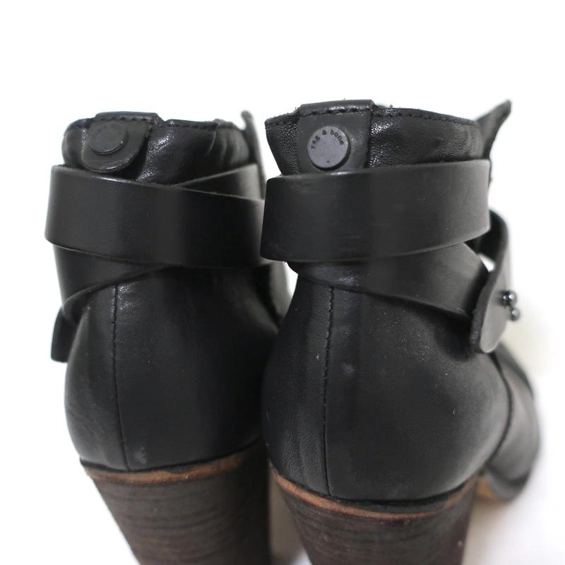 Rag &amp; Bone Harrow Ankle Boots Black Leather Size 37.5 Ankle Strap Booties available at CelebrityOwned.com img_10