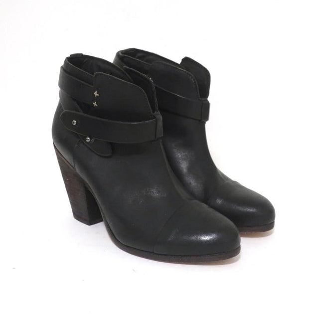 Rag Bone Harrow Ankle Boots Black Leather Size Ankle