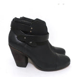 Rag & Bone Harrow Ankle Boots Black Leather Size 37.5 Ankle Strap Booties available at CelebrityOwned.com img_2