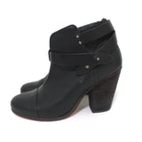 Rag & Bone Harrow Ankle Boots Black Leather Size 37.5 Ankle Strap Booties available at CelebrityOwned.com img_6