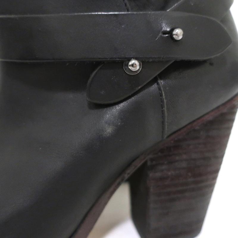 Rag &amp; Bone Harrow Ankle Boots Black Leather Size 37.5 Ankle Strap Booties available at CelebrityOwned.com img_7