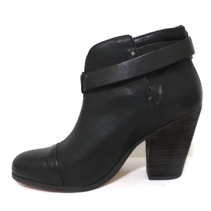 Rag &amp; Bone Harrow Ankle Boots Black Leather Size 37.5 Ankle Strap Booties available at CelebrityOwned.com img_8