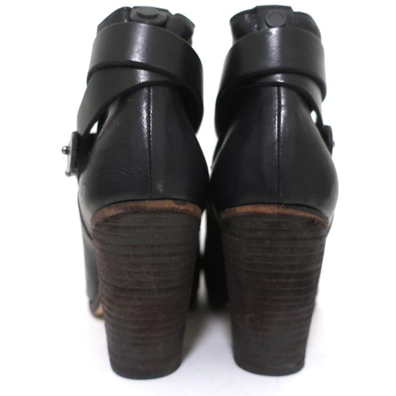 Rag &amp; Bone Harrow Ankle Boots Black Leather Size 37.5 Ankle Strap Booties available at CelebrityOwned.com img_9