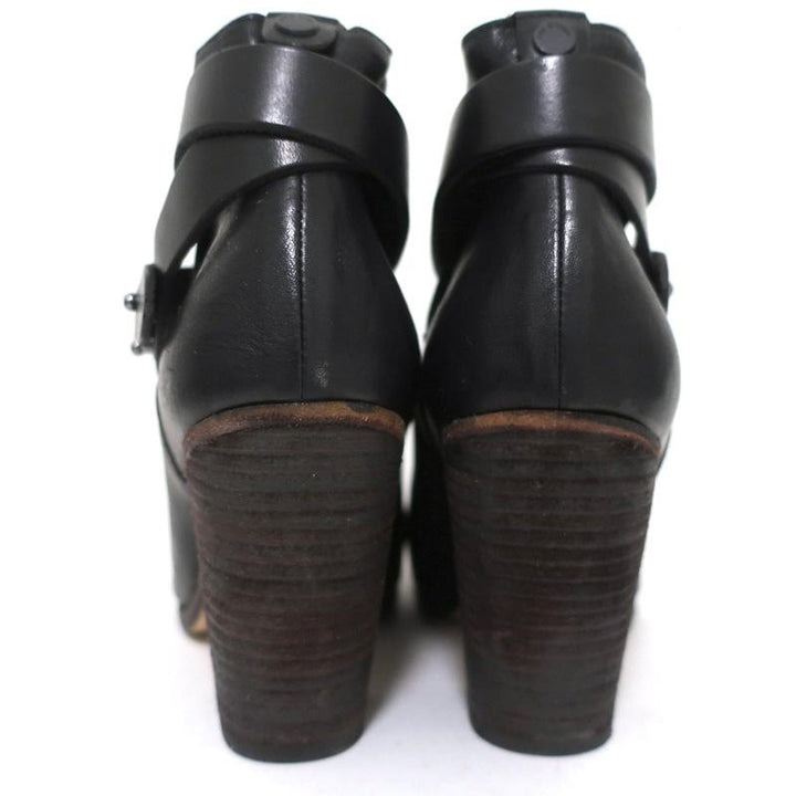 Rag &amp; Bone Harrow Ankle Boots Black Leather Size 37.5 Ankle Strap Booties available at CelebrityOwned.com img_9