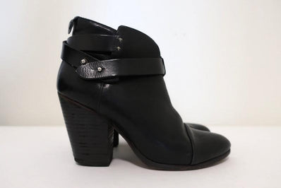 Rag & Bone Harrow Ankle Boots Black Leather Size 39 High Heel Booties available at CelebrityOwned.com img_1