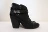 Rag & Bone Harrow Ankle Boots Black Leather Size 39 High Heel Booties