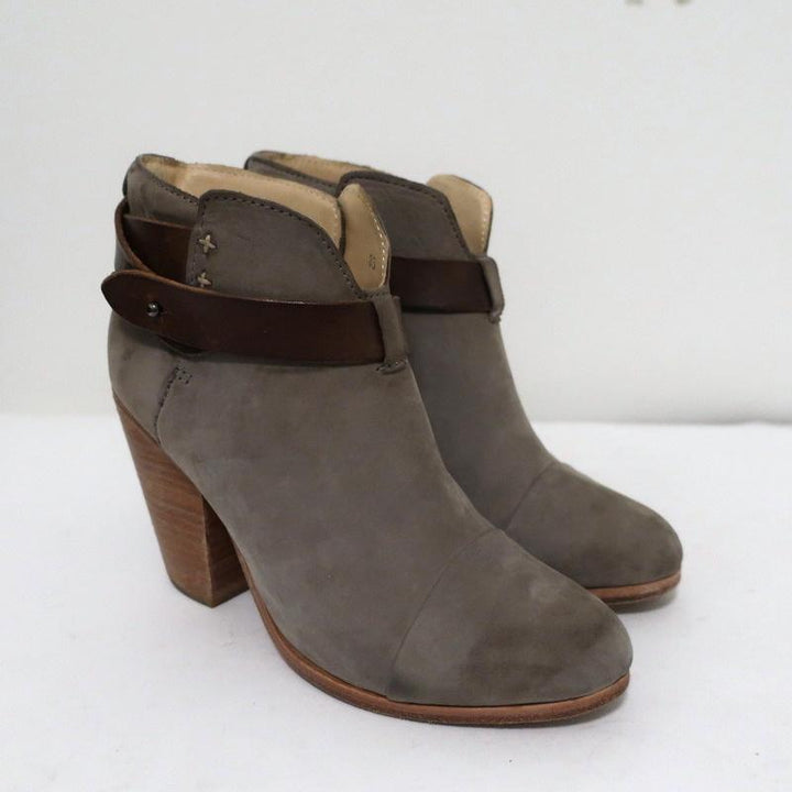 Rag &amp; Bone Harrow Ankle Boots Gray Suede &amp; Brown Leather Size 35 available at CelebrityOwned.com img_1