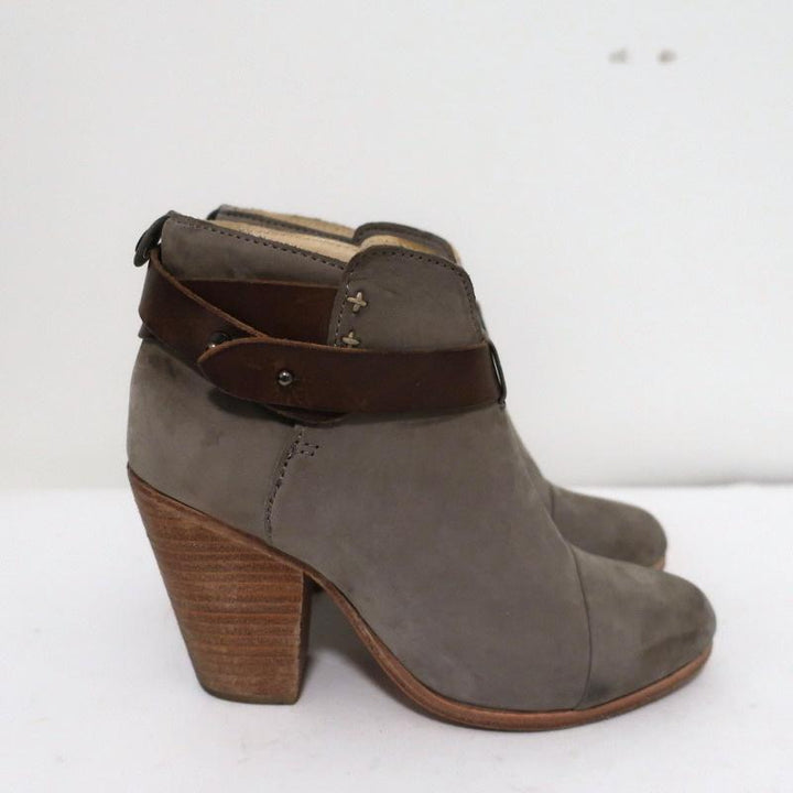 Rag &amp; Bone Harrow Ankle Boots Gray Suede &amp; Brown Leather Size 35 available at CelebrityOwned.com img_2