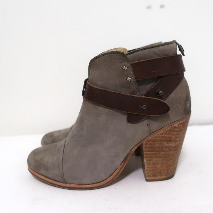 Rag &amp; Bone Harrow Ankle Boots Gray Suede &amp; Brown Leather Size 35 available at CelebrityOwned.com img_6