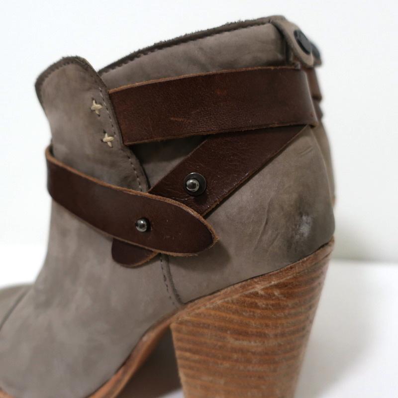 Rag &amp; Bone Harrow Ankle Boots Gray Suede &amp; Brown Leather Size 35 available at CelebrityOwned.com img_7