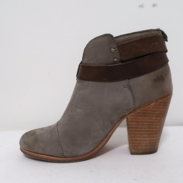 Rag &amp; Bone Harrow Ankle Boots Gray Suede &amp; Brown Leather Size 35 available at CelebrityOwned.com img_8
