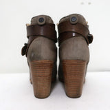 Rag & Bone Harrow Ankle Boots Gray Suede & Brown Leather Size 35 available at CelebrityOwned.com img_9
