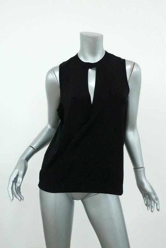 Rag &amp; Bone Hart Choker Tank Black Rib Jersey Size Medium Sleeveless Draped Top available at CelebrityOwned.com img_1