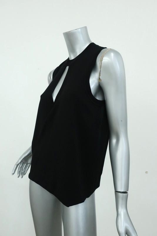 Rag &amp; Bone Hart Choker Tank Black Rib Jersey Size Medium Sleeveless Draped Top available at CelebrityOwned.com img_6