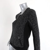 Rag & Bone Jacket Paula Black Leather-Trim Ribbed Knit Size Extra Small available at CelebrityOwned.com img_3