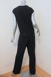 Rag & Bone Jumpsuit Mareth Black Crepe Size 2 Cap Sleeve Zip-Front available at CelebrityOwned.com img_5