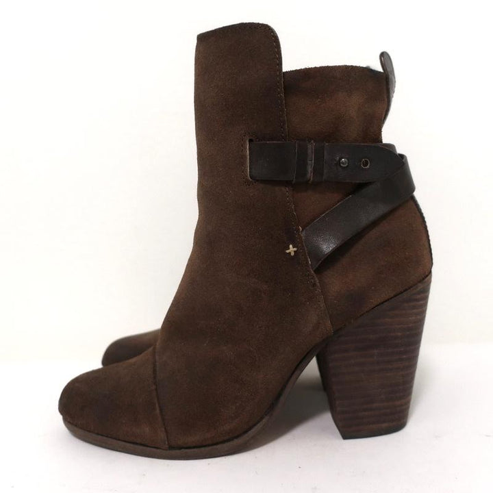 Rag &amp; Bone Kinsey Ankle Boots Brown Suede &amp; Leather Size 38 High Heel available at CelebrityOwned.com img_6