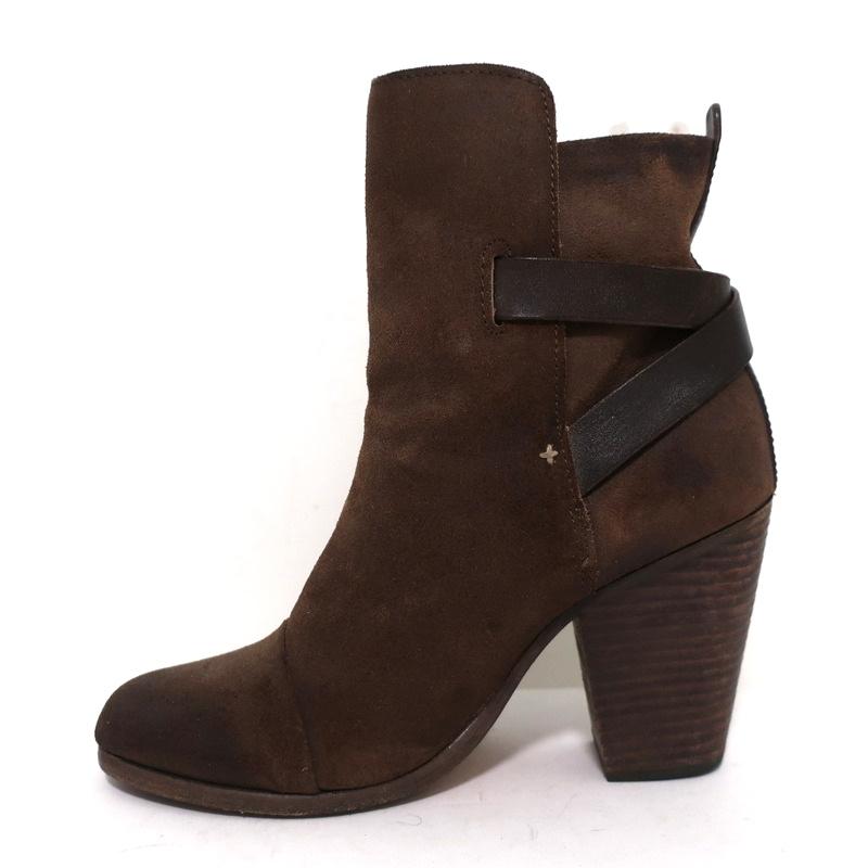 Rag &amp; Bone Kinsey Ankle Boots Brown Suede &amp; Leather Size 38 High Heel available at CelebrityOwned.com img_7