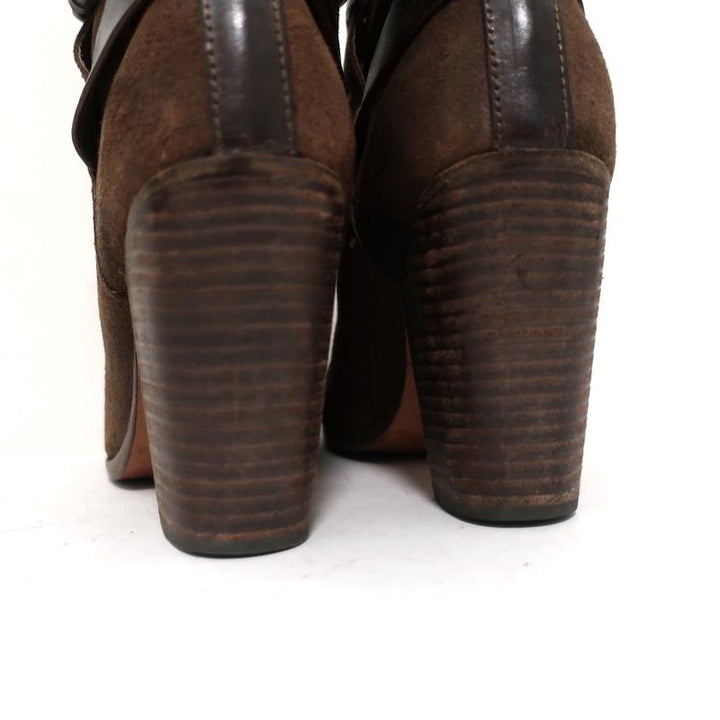 Rag &amp; Bone Kinsey Ankle Boots Brown Suede &amp; Leather Size 38 High Heel available at CelebrityOwned.com img_9