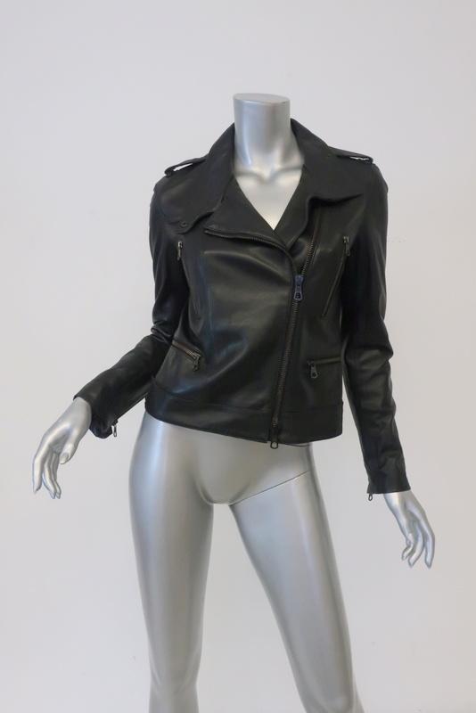 Rag &amp; Bone Leather Moto Jacket Black Size 2 Biker Jacket available at CelebrityOwned.com img_1