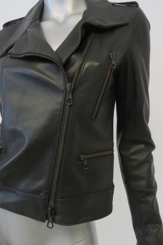 Rag &amp; Bone Leather Moto Jacket Black Size 2 Biker Jacket available at CelebrityOwned.com img_2