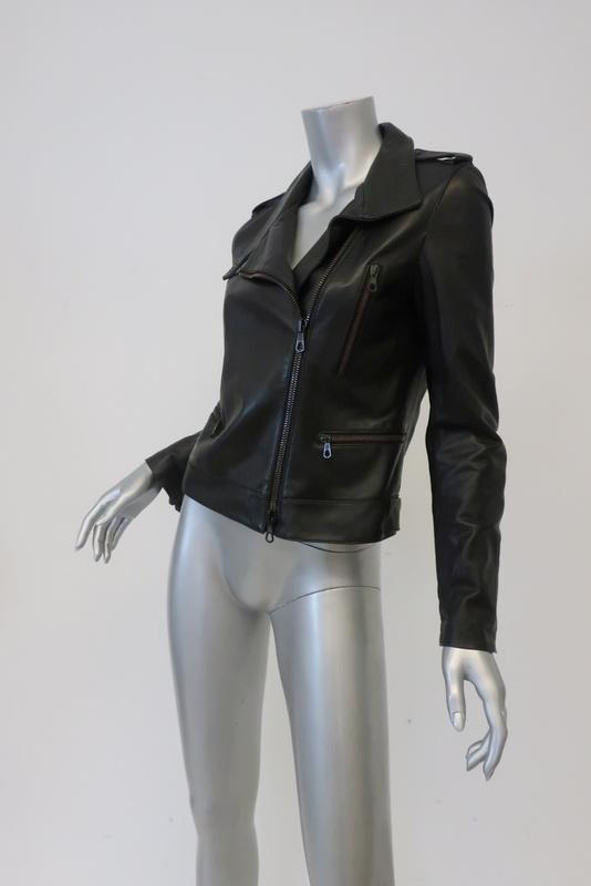 Rag &amp; Bone Leather Moto Jacket Black Size 2 Biker Jacket available at CelebrityOwned.com img_3