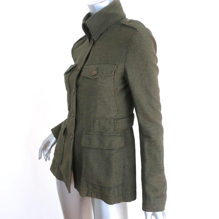 Rag &amp; Bone Military Jacket Leigh Olive Cotton Size 2 available at CelebrityOwned.com img_2