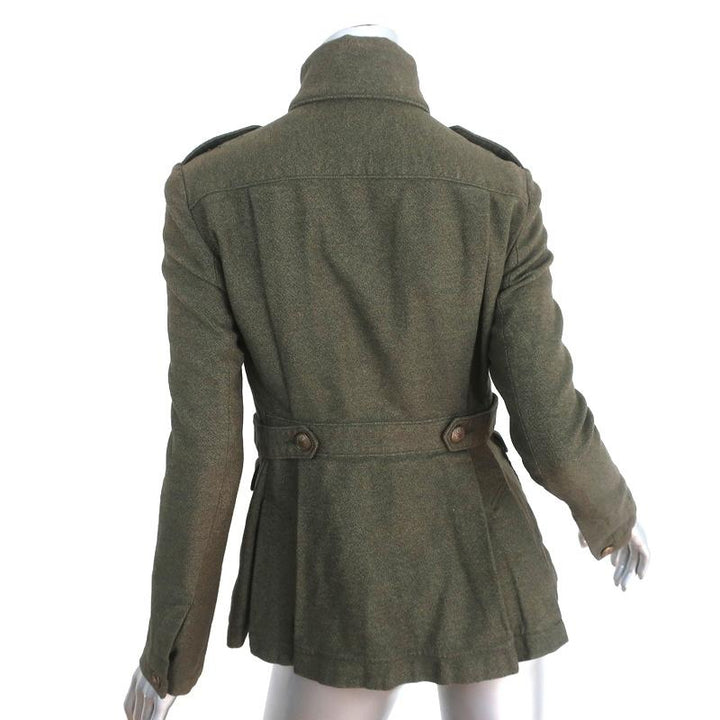Rag &amp; Bone Military Jacket Leigh Olive Cotton Size 2 available at CelebrityOwned.com img_4