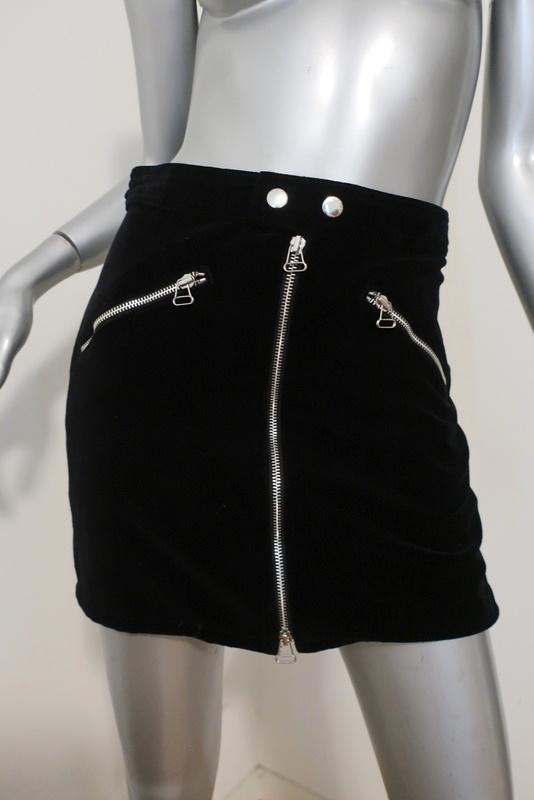 Rag &amp; Bone Mini Skirt Racer Black Velvet Size 2 NEW available at CelebrityOwned.com img_2