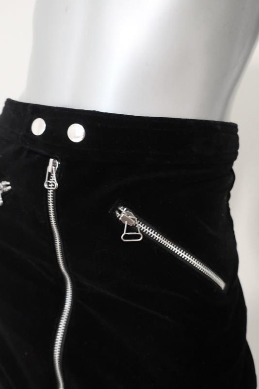 Rag &amp; Bone Mini Skirt Racer Black Velvet Size 2 NEW available at CelebrityOwned.com img_3