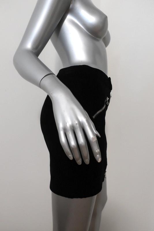 Rag &amp; Bone Mini Skirt Racer Black Velvet Size 2 NEW available at CelebrityOwned.com img_4