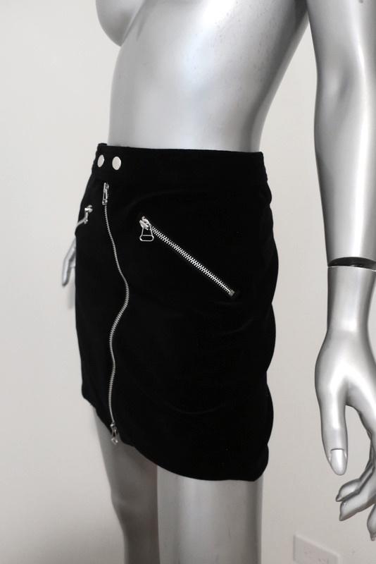 Rag &amp; Bone Mini Skirt Racer Black Velvet Size 2 NEW available at CelebrityOwned.com img_6