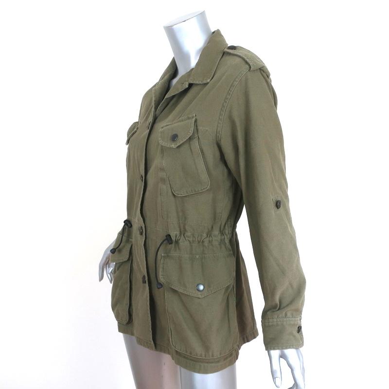 Rag &amp; Bone Ohara Utility Jacket Olive Cotton-Blend Size 2 available at CelebrityOwned.com img_2