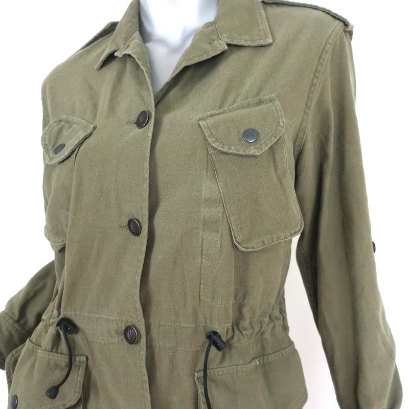 Rag &amp; Bone Ohara Utility Jacket Olive Cotton-Blend Size 2 available at CelebrityOwned.com img_3