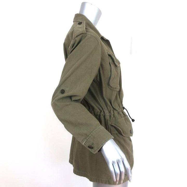 Rag &amp; Bone Ohara Utility Jacket Olive Cotton-Blend Size 2 available at CelebrityOwned.com img_4
