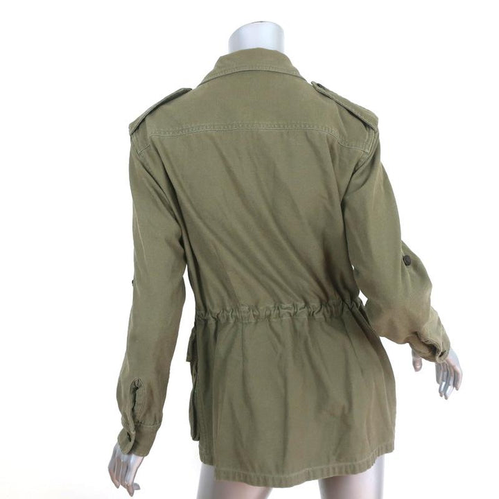 Rag &amp; Bone Ohara Utility Jacket Olive Cotton-Blend Size 2 available at CelebrityOwned.com img_5