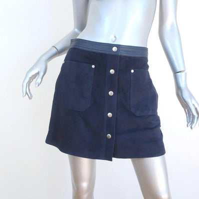 Rag & Bone Snap-Front Mini Skirt Siggy Navy Suede Size 4 NEW available at CelebrityOwned.com img_1