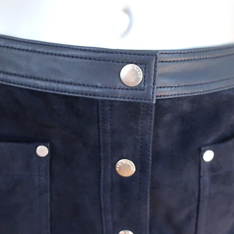 Rag &amp; Bone Snap-Front Mini Skirt Siggy Navy Suede Size 4 NEW available at CelebrityOwned.com img_2