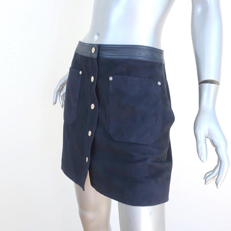 Rag &amp; Bone Snap-Front Mini Skirt Siggy Navy Suede Size 4 NEW available at CelebrityOwned.com img_3