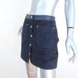 Rag & Bone Snap-Front Mini Skirt Siggy Navy Suede Size 4 NEW available at CelebrityOwned.com img_3