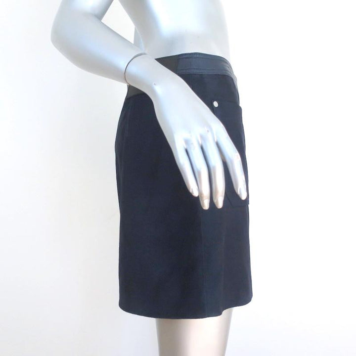 Rag &amp; Bone Snap-Front Mini Skirt Siggy Navy Suede Size 4 NEW available at CelebrityOwned.com img_4