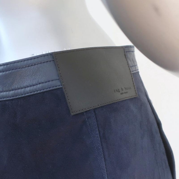 Rag &amp; Bone Snap-Front Mini Skirt Siggy Navy Suede Size 4 NEW available at CelebrityOwned.com img_6