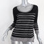 Rag & Bone Sweater Azra Black/Gray Striped Cotton Knit Pullover Size Small